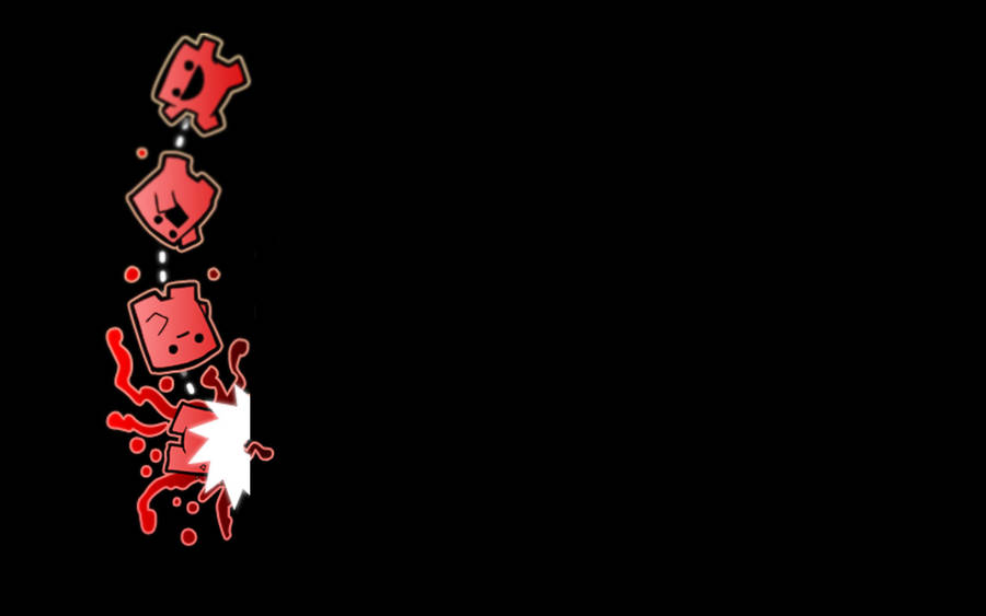 Super Meat Boy - Epic Red Cube Splatter Wallpaper