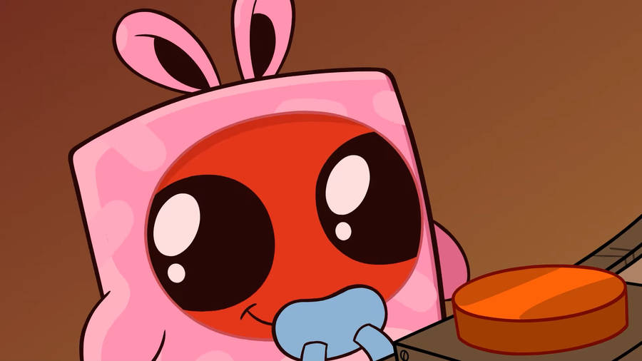 Super Meat Boy With Pink Bunny Costume Wallpaper