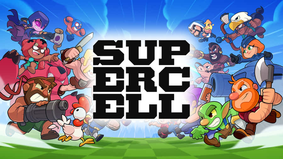 Supercell Logo With Characters Wallpaper