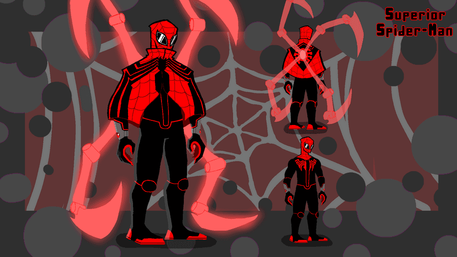 Superior Spider-man Swinging Through The City Wallpaper