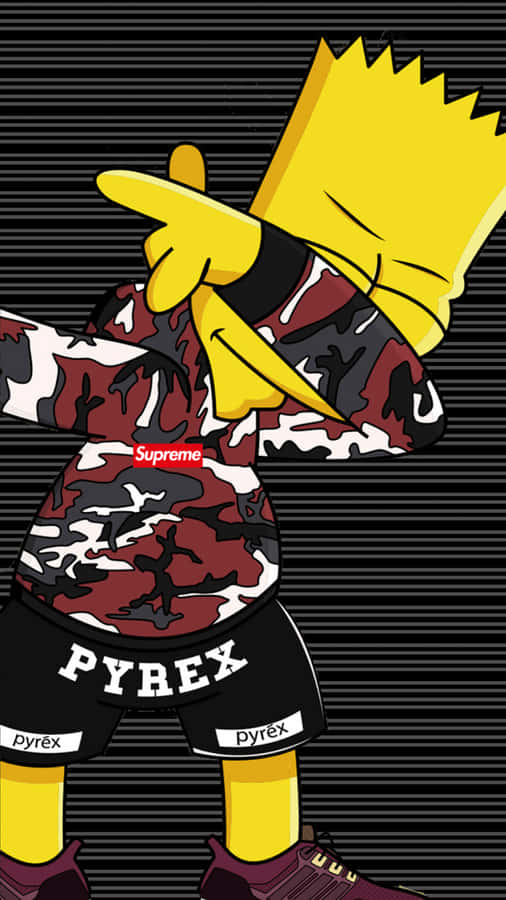 Supreme Bart Simpson Is Poised And Ready For A Skate Sesh. Wallpaper