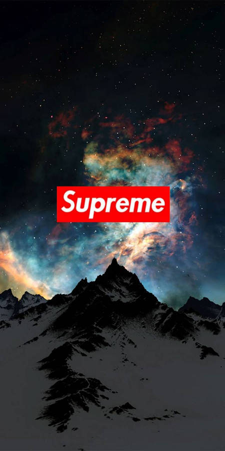 Supreme Logo On Mountain Wallpaper