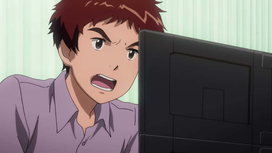 Surprised Anime Characterat Computer Wallpaper