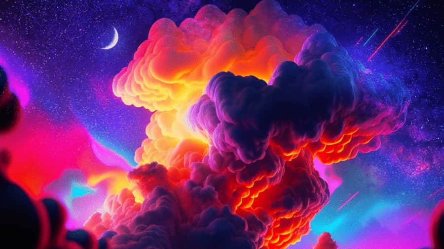 Surreal Trippy Sky With Vibrant Colors Wallpaper