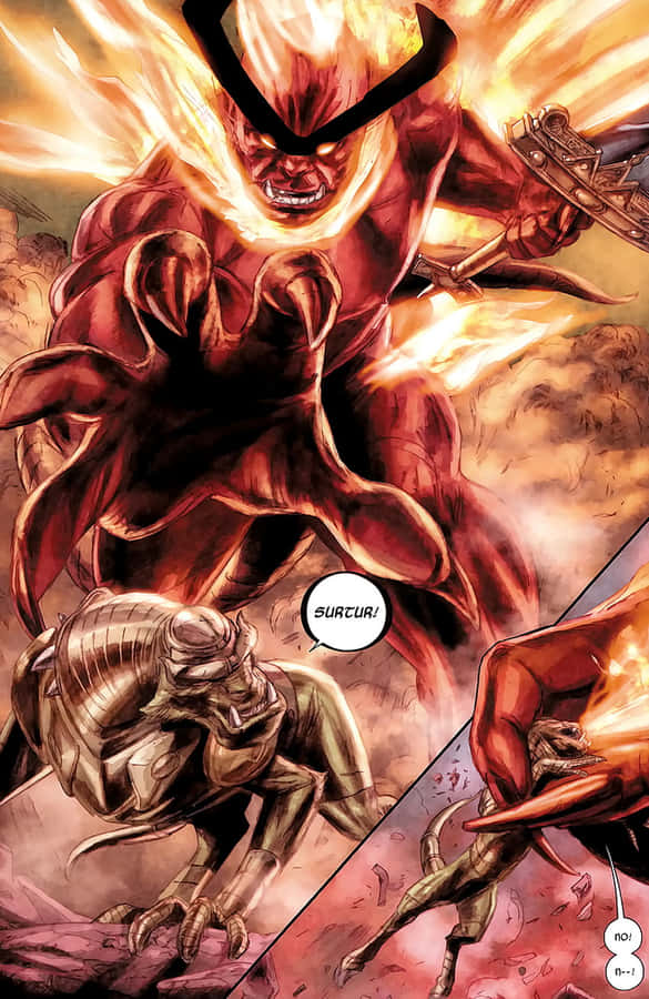 Surtur_ Rising_ Against_ Thor_ Comic_ Art Wallpaper