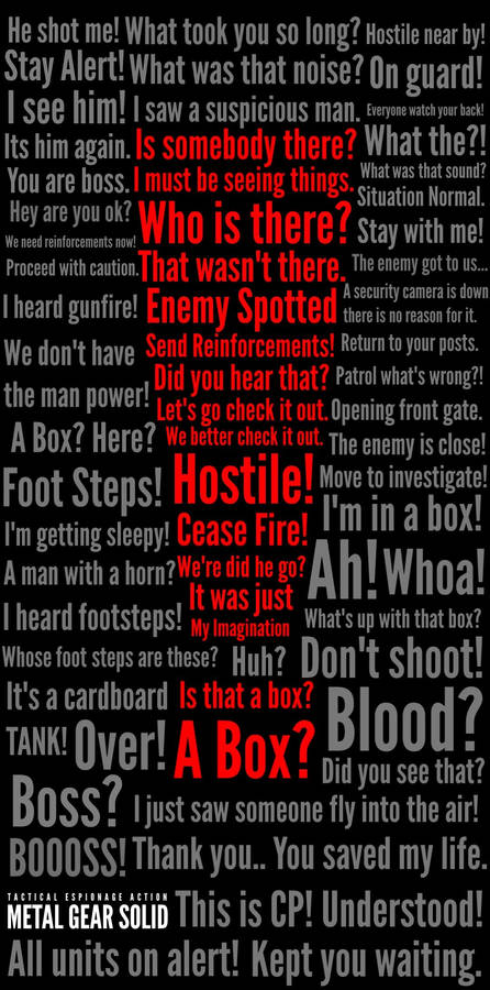 Survive Or Perish: Take On The Grand Tactical Espionage Action Of Metal Gear Solid Wallpaper