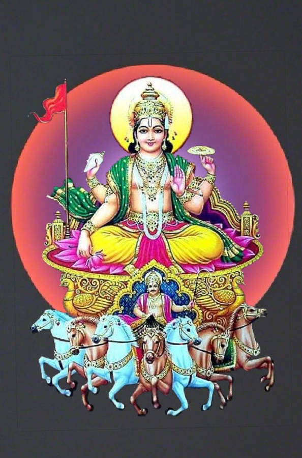 Surya Bhagwan Gray Background Wallpaper