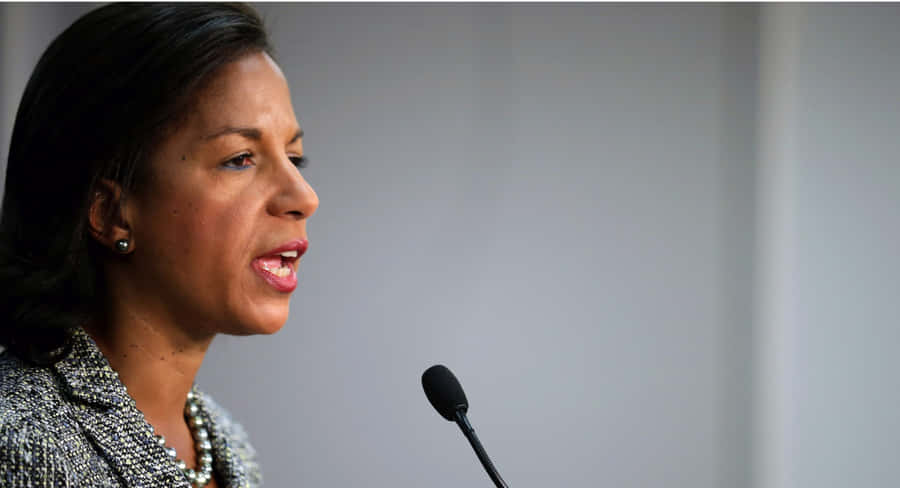 Susan Rice Speakingat Podium Wallpaper