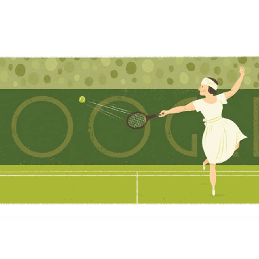 Suzanne Lenglen Cartoon Illustration Wallpaper