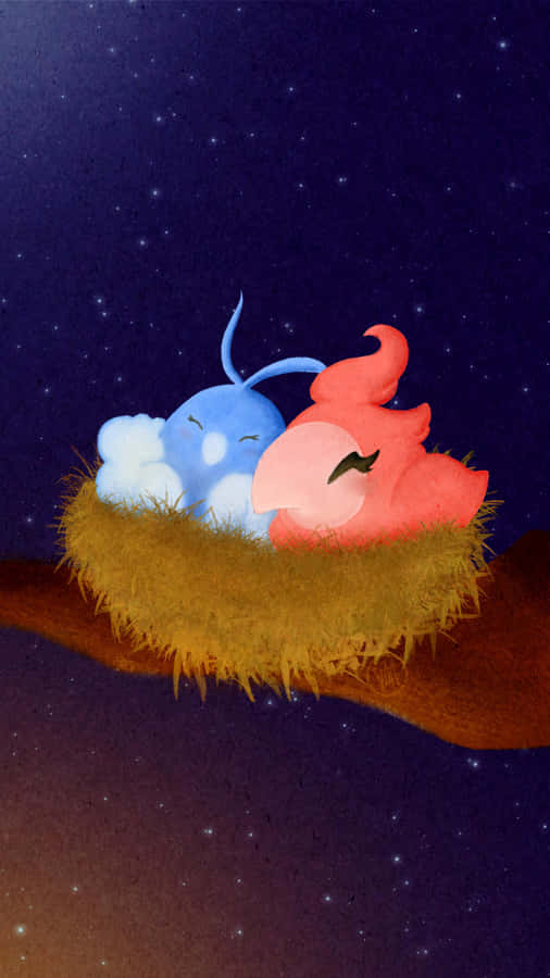 Swablu And Spritzee In Nest Wallpaper