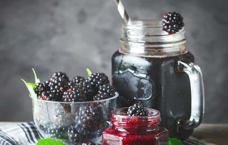 Sweet And Delicious Homemade Blackberry Jam Wallpaper