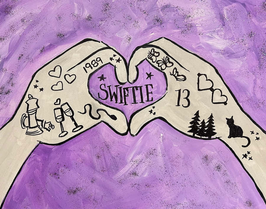 Swiftie Heart Hands Artwork Wallpaper