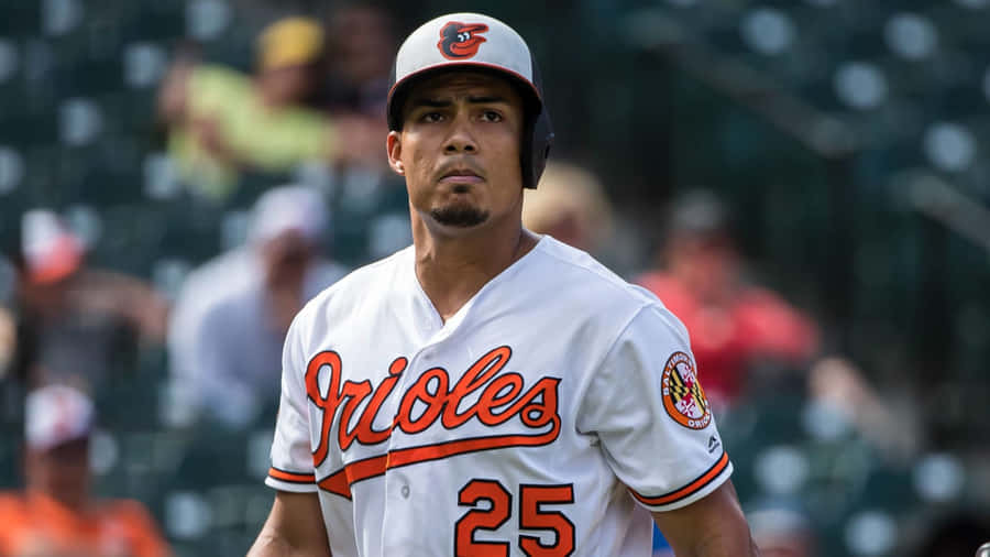 Swing Of Victory - Baltimore Orioles Player Anthony Santander Wallpaper