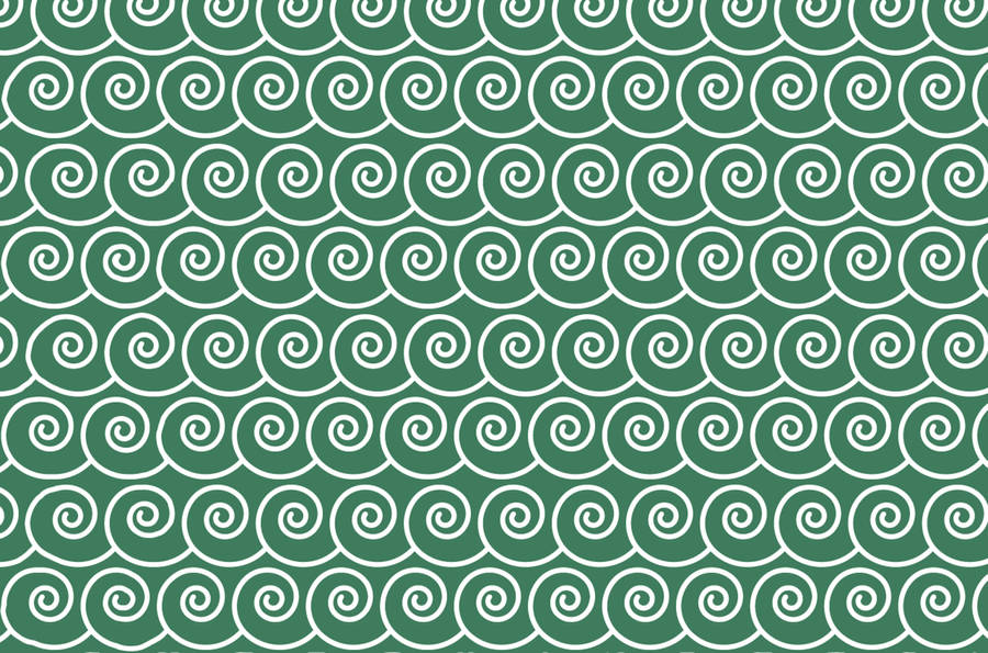 Swirly Green Japanese Waves Wallpaper