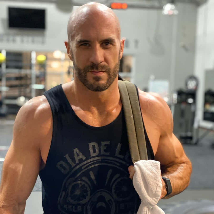 Swiss Professional Wrestler Claudio Castagnoli In Gym Wallpaper