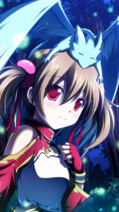 Sword Art Online's Silica In Action With Her Trusty Dragon Pina Wallpaper