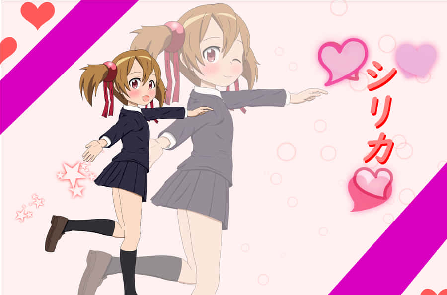 Sword Art Online's Silica With Her Trusted Companion Pina In An Immersive Environment Wallpaper