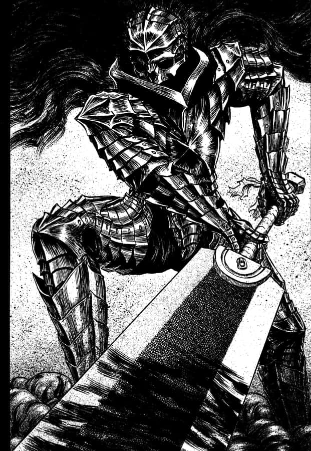 Sword Of Destiny: Guts Prepares For Battle In Berserk Manga Wallpaper
