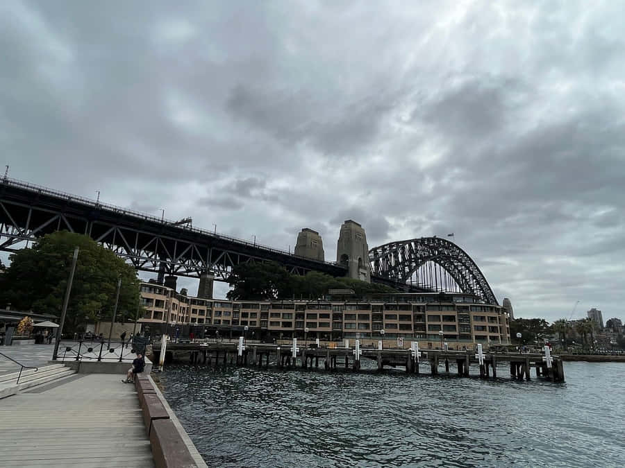 Sydney Harbour Bridge Cloudy Day Wallpaper
