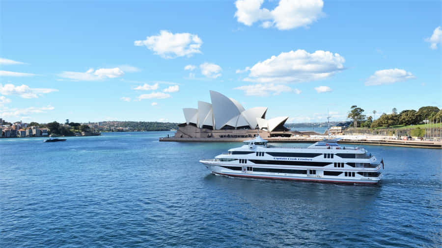 Sydney Harbour Cruisewith Opera House View Wallpaper