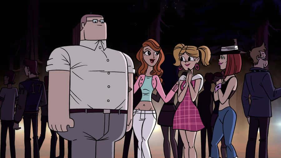 Sym Bionic_ Titan_ Characters_at_ Night_ Event Wallpaper