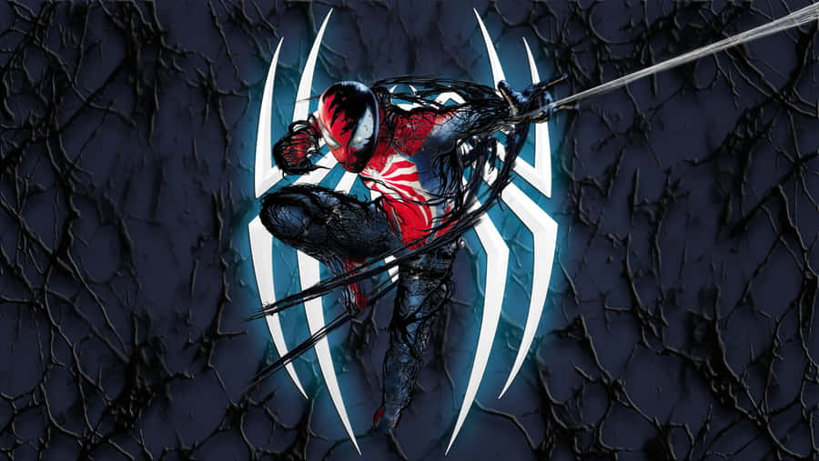 Symbiote Spider Man Swinging Wallpaper