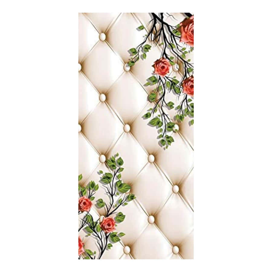 Synthetic 3d Rose Print Wallpaper