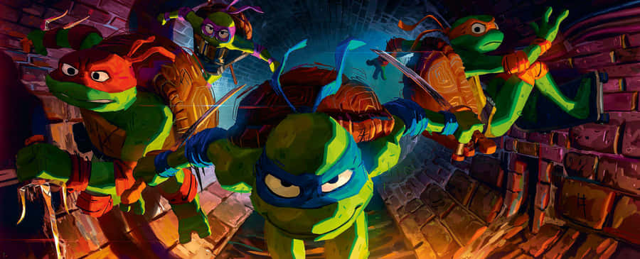 T M N T Mutant Mayhem Action Pose Wallpaper