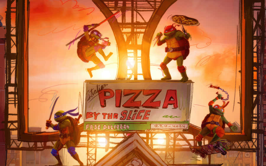 T M N T Mutant Mayhem Pizza Time Wallpaper