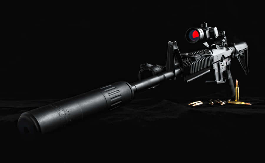 Tactical Riflewith Suppressorand Scope Wallpaper