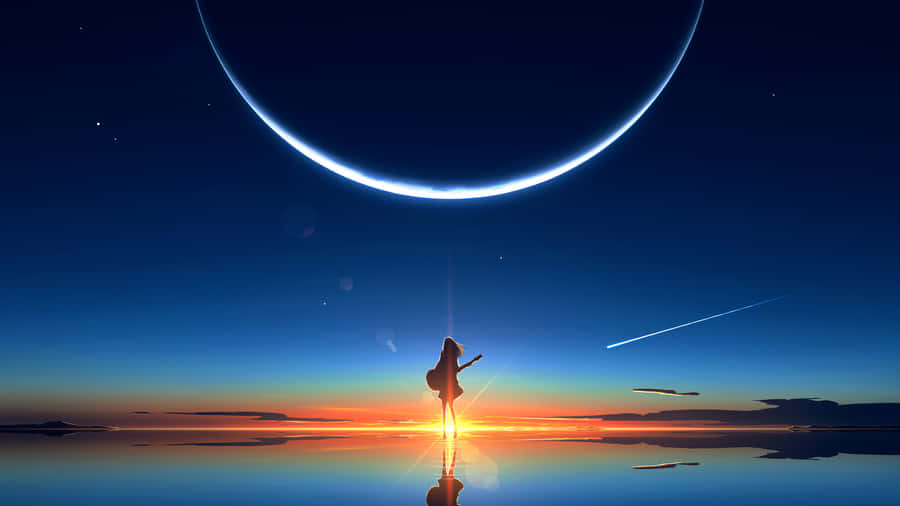 Take A Journey Beyond Our Solar System In This Breathtaking 4k Anime Space. Wallpaper