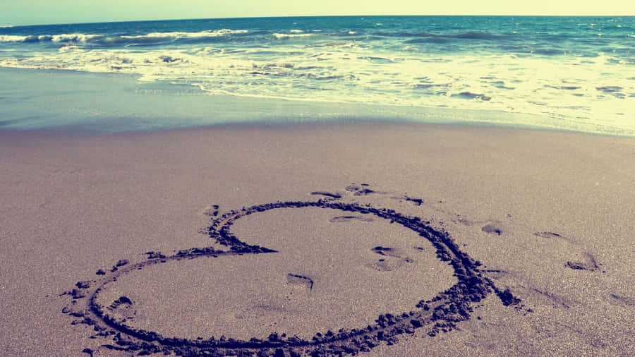 Take A Stroll Along The Retro Beach Wallpaper