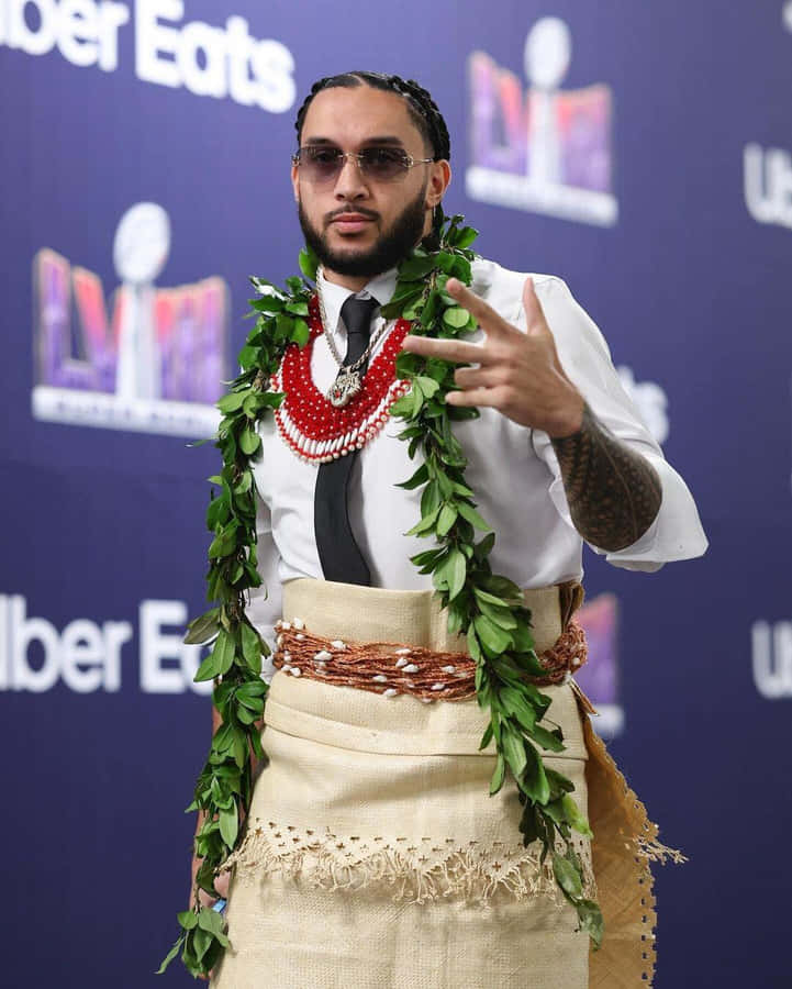 Talanoa Hufanga Traditional Attire Wallpaper