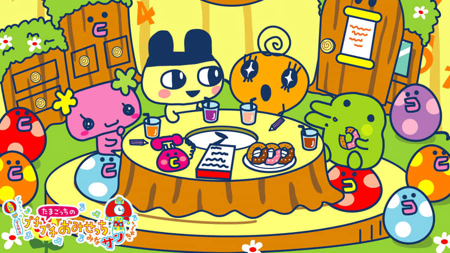 Tamagotchi Characters Gathering Wallpaper