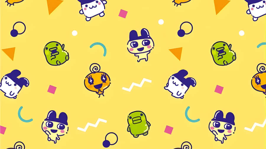 Tamagotchi Characters Pattern Wallpaper