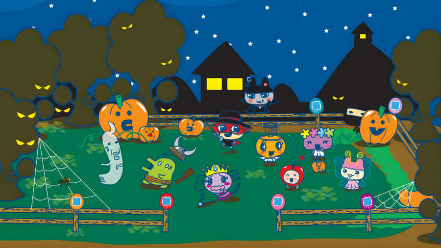 Tamagotchi Halloween Party Wallpaper