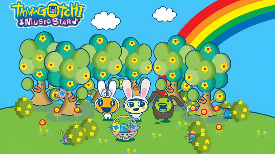 Tamagotchi Music Stars Garden Wallpaper