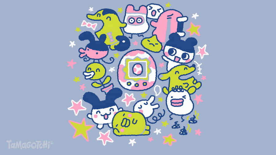Tamagotchi Virtual Pet Characters Wallpaper
