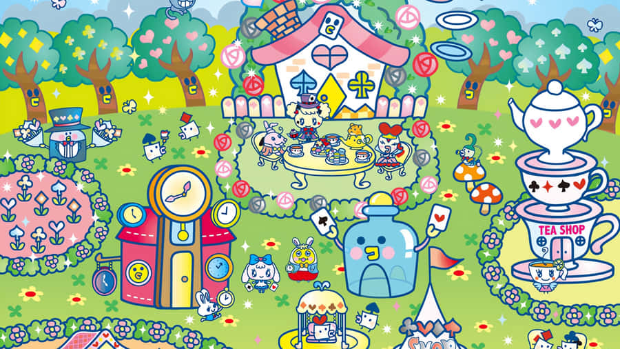 Tamagotchi Virtual Pet Garden Wallpaper