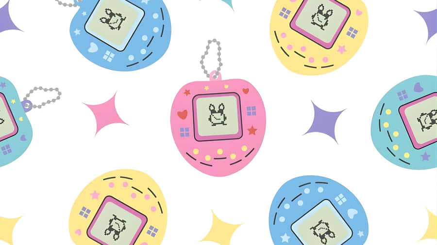 Tamagotchi Virtual Pet Pattern Wallpaper