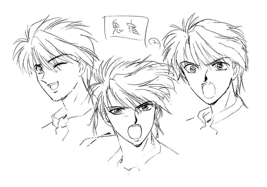 Tamahome Sketches Expressions Wallpaper