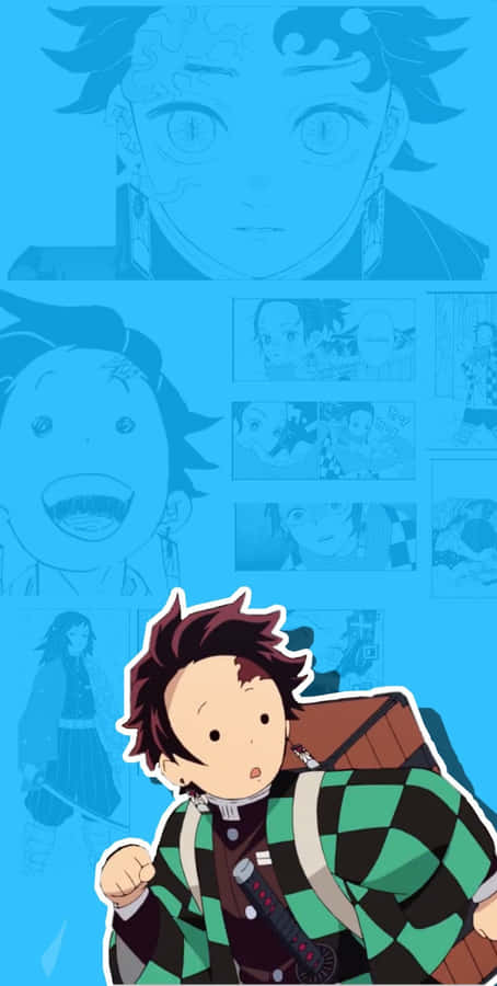 Tanjiro Kamado Cute Demon Slayer Graphic Art Wallpaper