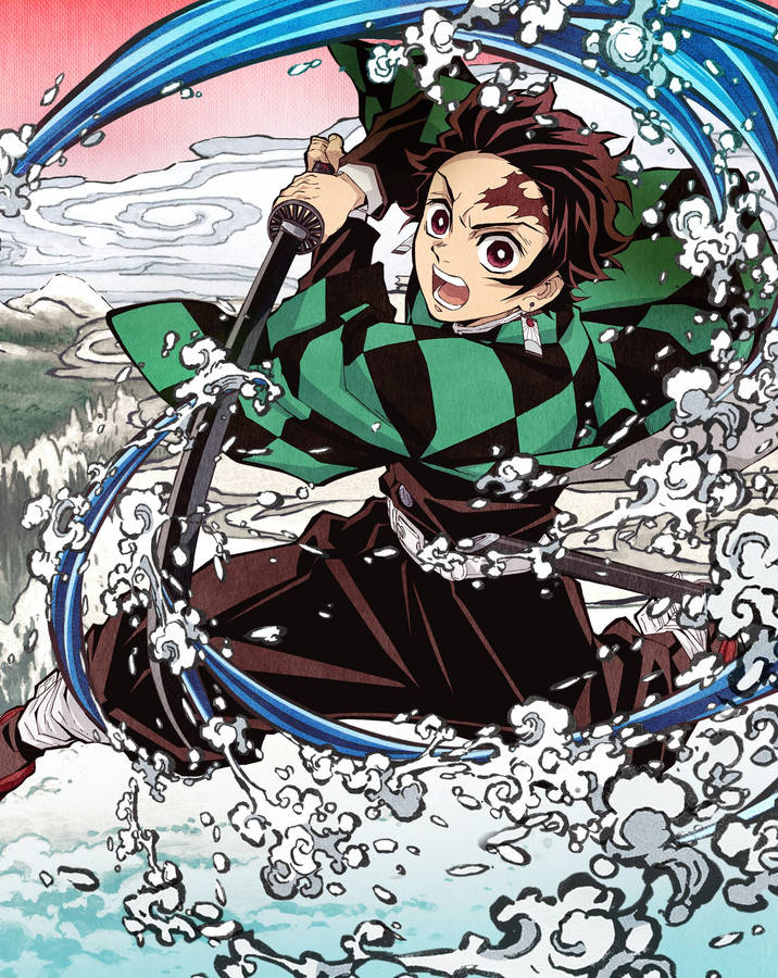 Tanjiro Kamado, The Protagonist Of Kimetsu No Yaiba Wallpaper