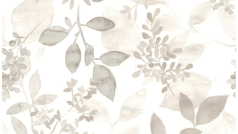 Taupe Botanical Pattern Wallpaper