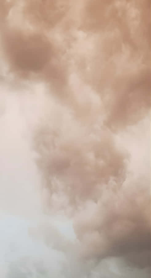 Taupe Cloudy Sky Wallpaper