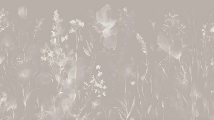 Taupe Floral Pattern Wallpaper