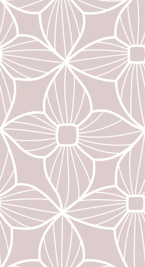 Taupe Floral Pattern Design Wallpaper