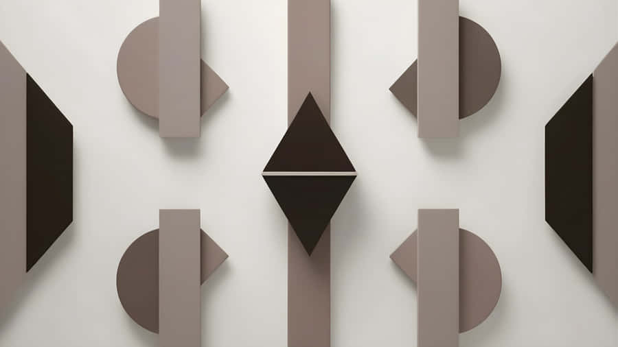 Taupe Geometric Wall Art Wallpaper