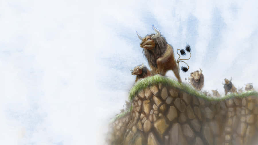 Tauros Overlooking Cliff Wallpaper