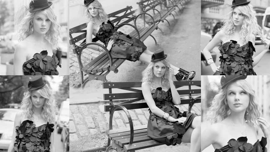 Taylor Swift Blackand White Fashion Collage Wallpaper
